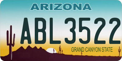 AZ license plate ABL3522