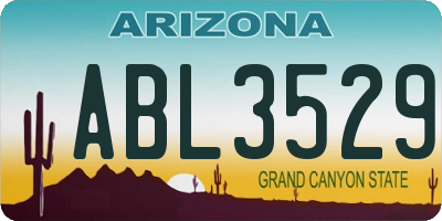 AZ license plate ABL3529