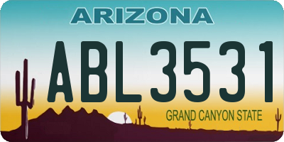 AZ license plate ABL3531