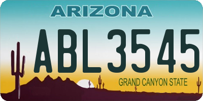 AZ license plate ABL3545