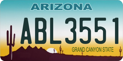 AZ license plate ABL3551