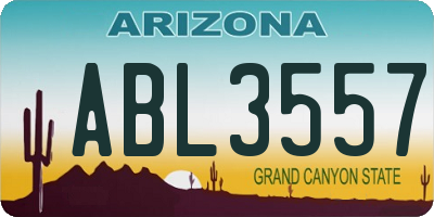 AZ license plate ABL3557