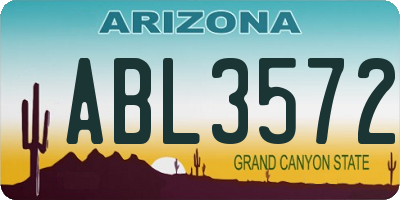 AZ license plate ABL3572