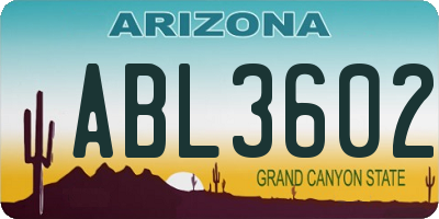 AZ license plate ABL3602