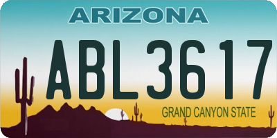 AZ license plate ABL3617