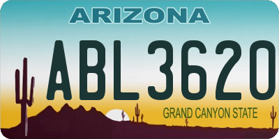 AZ license plate ABL3620