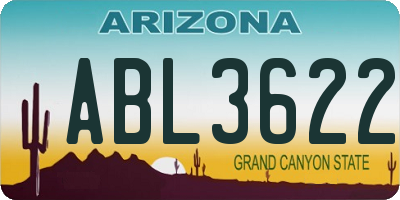 AZ license plate ABL3622