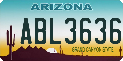 AZ license plate ABL3636