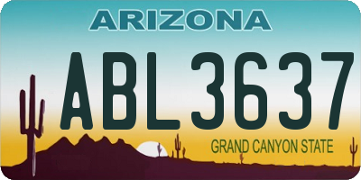 AZ license plate ABL3637