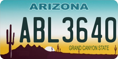 AZ license plate ABL3640