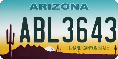 AZ license plate ABL3643