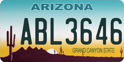 AZ license plate ABL3646