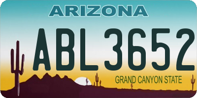 AZ license plate ABL3652