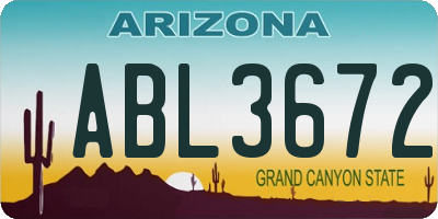 AZ license plate ABL3672