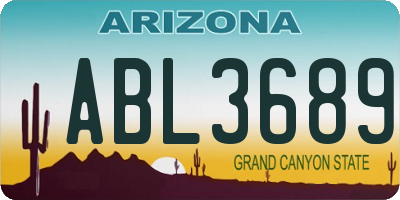 AZ license plate ABL3689