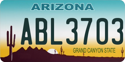AZ license plate ABL3703