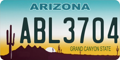 AZ license plate ABL3704
