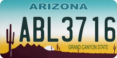 AZ license plate ABL3716