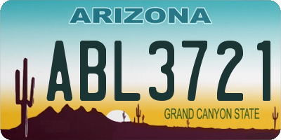 AZ license plate ABL3721