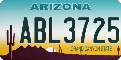 AZ license plate ABL3725