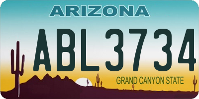 AZ license plate ABL3734