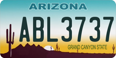AZ license plate ABL3737