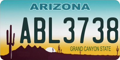 AZ license plate ABL3738