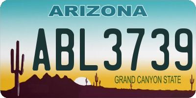 AZ license plate ABL3739