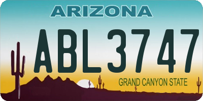 AZ license plate ABL3747