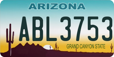 AZ license plate ABL3753