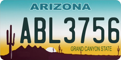 AZ license plate ABL3756