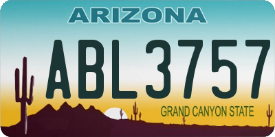 AZ license plate ABL3757