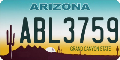 AZ license plate ABL3759