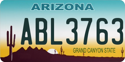 AZ license plate ABL3763
