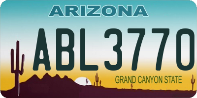 AZ license plate ABL3770