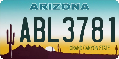 AZ license plate ABL3781