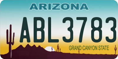 AZ license plate ABL3783