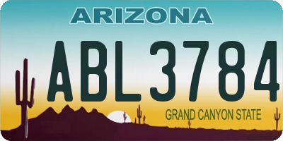 AZ license plate ABL3784