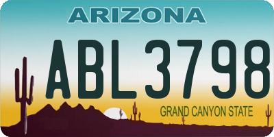 AZ license plate ABL3798
