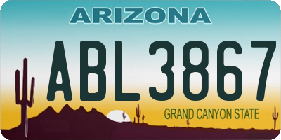 AZ license plate ABL3867