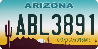 AZ license plate ABL3891