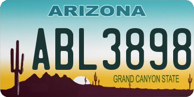 AZ license plate ABL3898