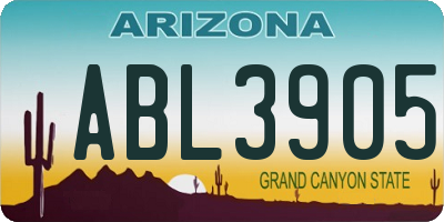 AZ license plate ABL3905