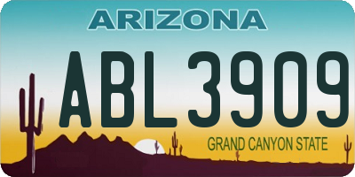 AZ license plate ABL3909