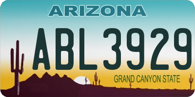AZ license plate ABL3929
