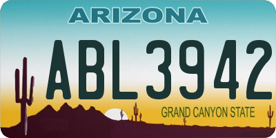 AZ license plate ABL3942