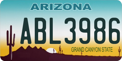AZ license plate ABL3986