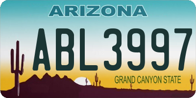 AZ license plate ABL3997