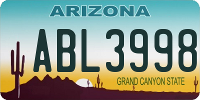 AZ license plate ABL3998