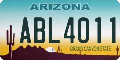 AZ license plate ABL4011